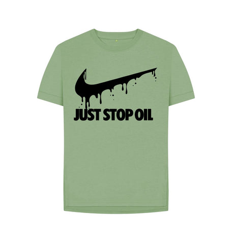 Sage Just Stop Oil Swoosh Women's T-Shirt