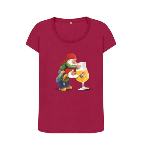 Cherry Gnomes Drinking La Chouffe Women's Scoop Neck T-Shirt