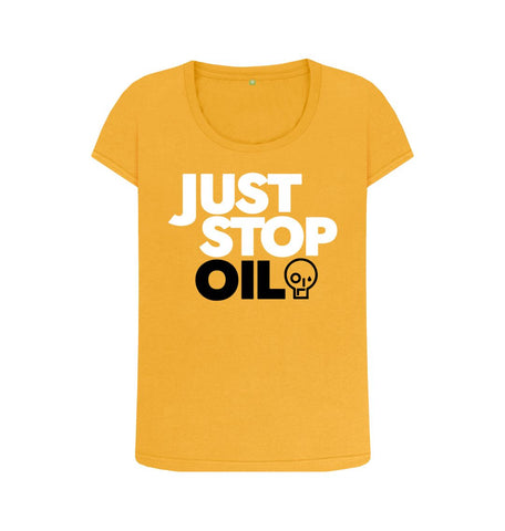 Mustard Just Stop Oil Women's Scoop Neck T-shirt