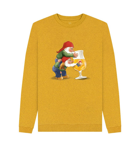 Sunflower Yellow Gnomes Drinking La Chouffe Men's Remill Sweater