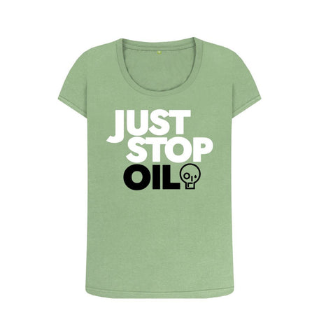 Sage Just Stop Oil Women's Scoop Neck T-shirt