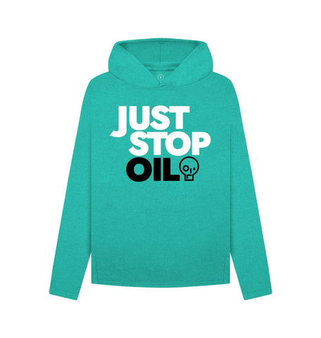 Seagrass Green Just Stop Oil Women's Remill Relaxed Fit Hoodie