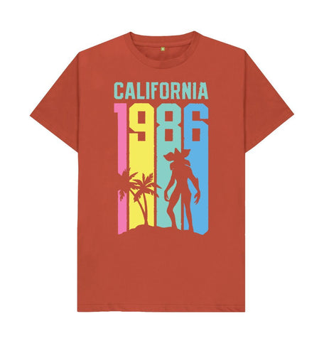 Rust Stranger Things California 1986 Cotton T-Shirt