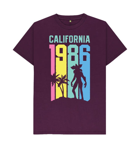 Purple Stranger Things California 1986 Cotton T-Shirt