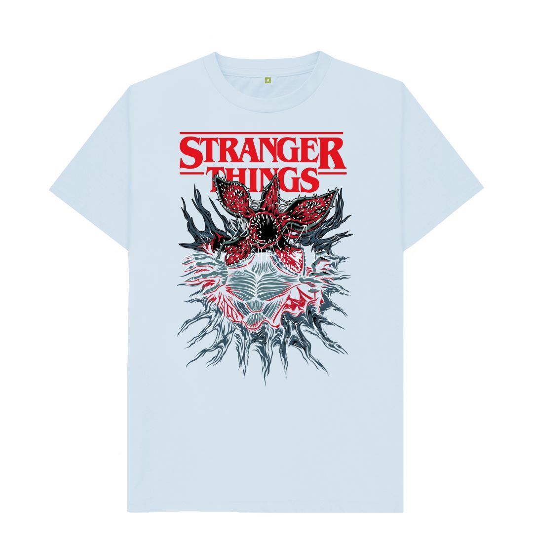 Sky Blue Stranger Things Demogorgon Cotton T-Shirt