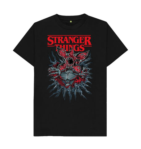 Black Stranger Things Demogorgon Cotton T-Shirt