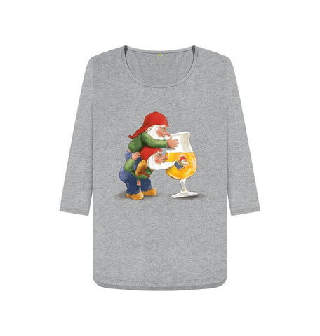 Athletic Grey Gnomes Drinking La Chouffe Women's 3\/4 Sleeve Tee