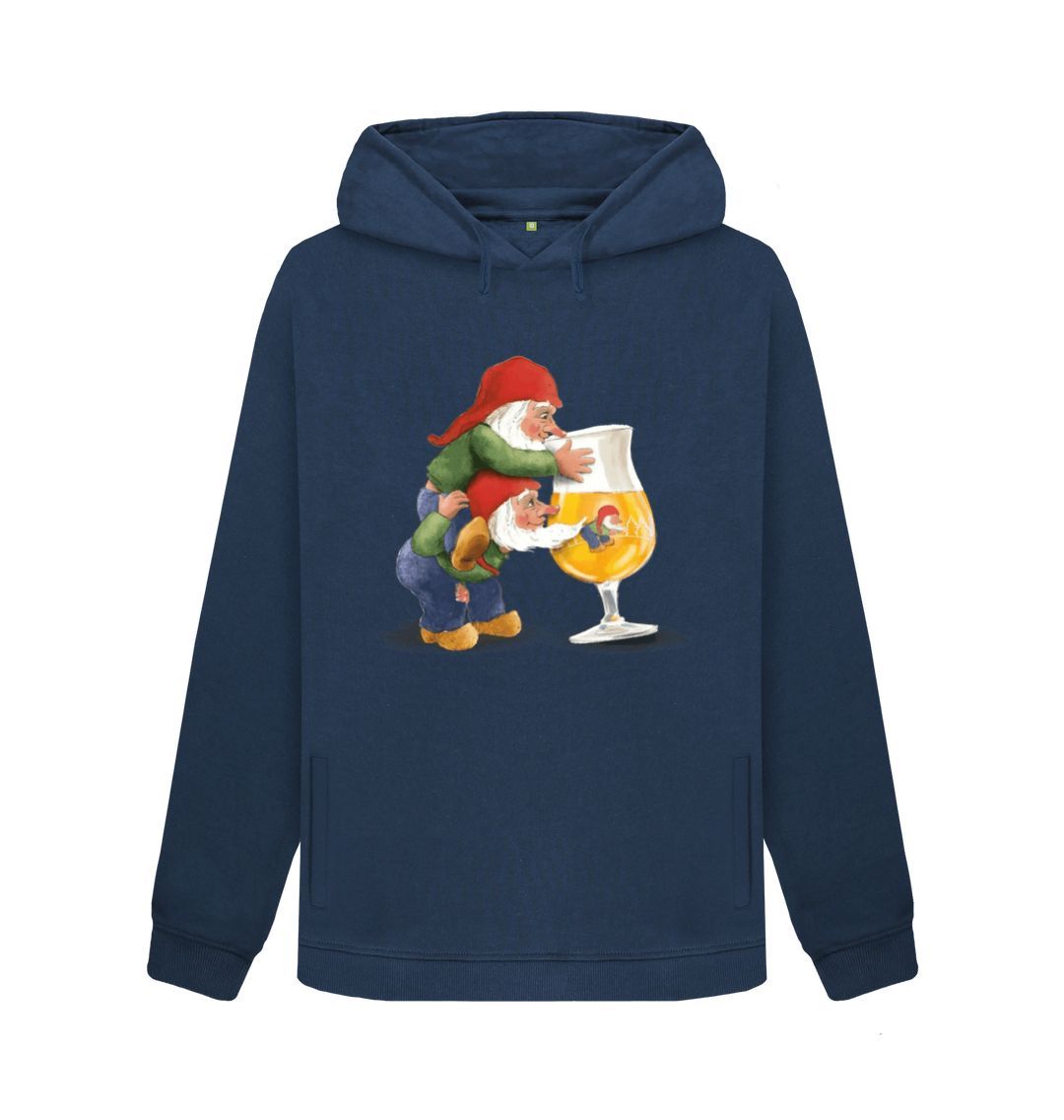 Navy Blue Gnomes Drinking La Chouffe Women's Pullover Hoody