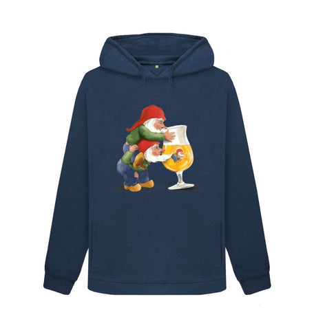 Navy Blue Gnomes Drinking La Chouffe Women's Pullover Hoody