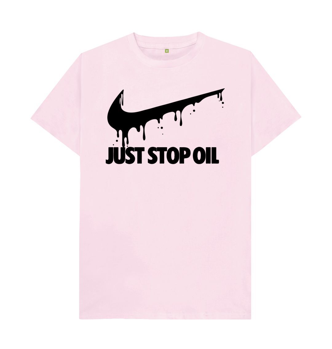 Pink Just Stop Oil Swoosh Men's T-Shirt