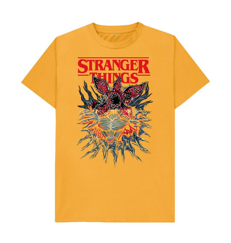 Mustard Stranger Things Demogorgon Cotton T-Shirt