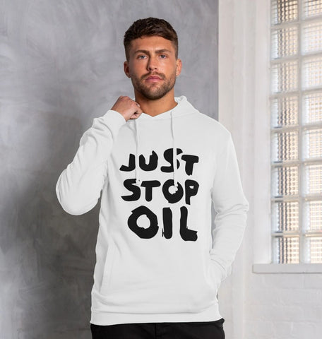 Just Stop Oil Double Sided Men's Organic Cotton Hoodie