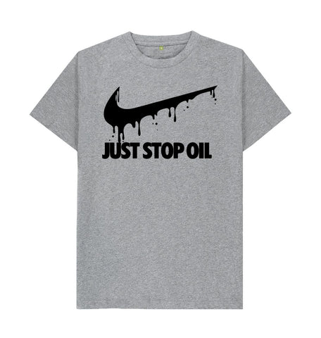 Athletic Grey Just Stop Oil Swoosh Men's T-Shirt