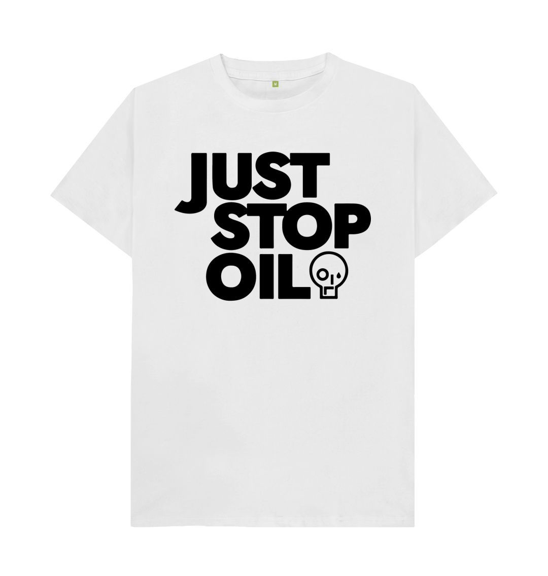 White Just Stop Oil 2 Men's T-Shirt