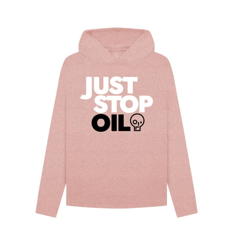 Sunset Pink Just Stop Oil Women's Remill Relaxed Fit Hoodie