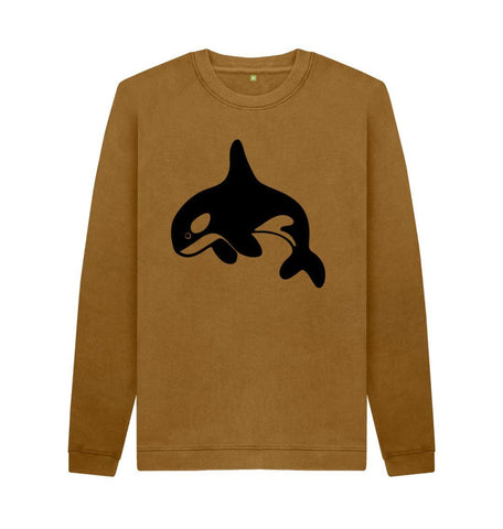 Brown Orca Men's Crew Neck Sweater