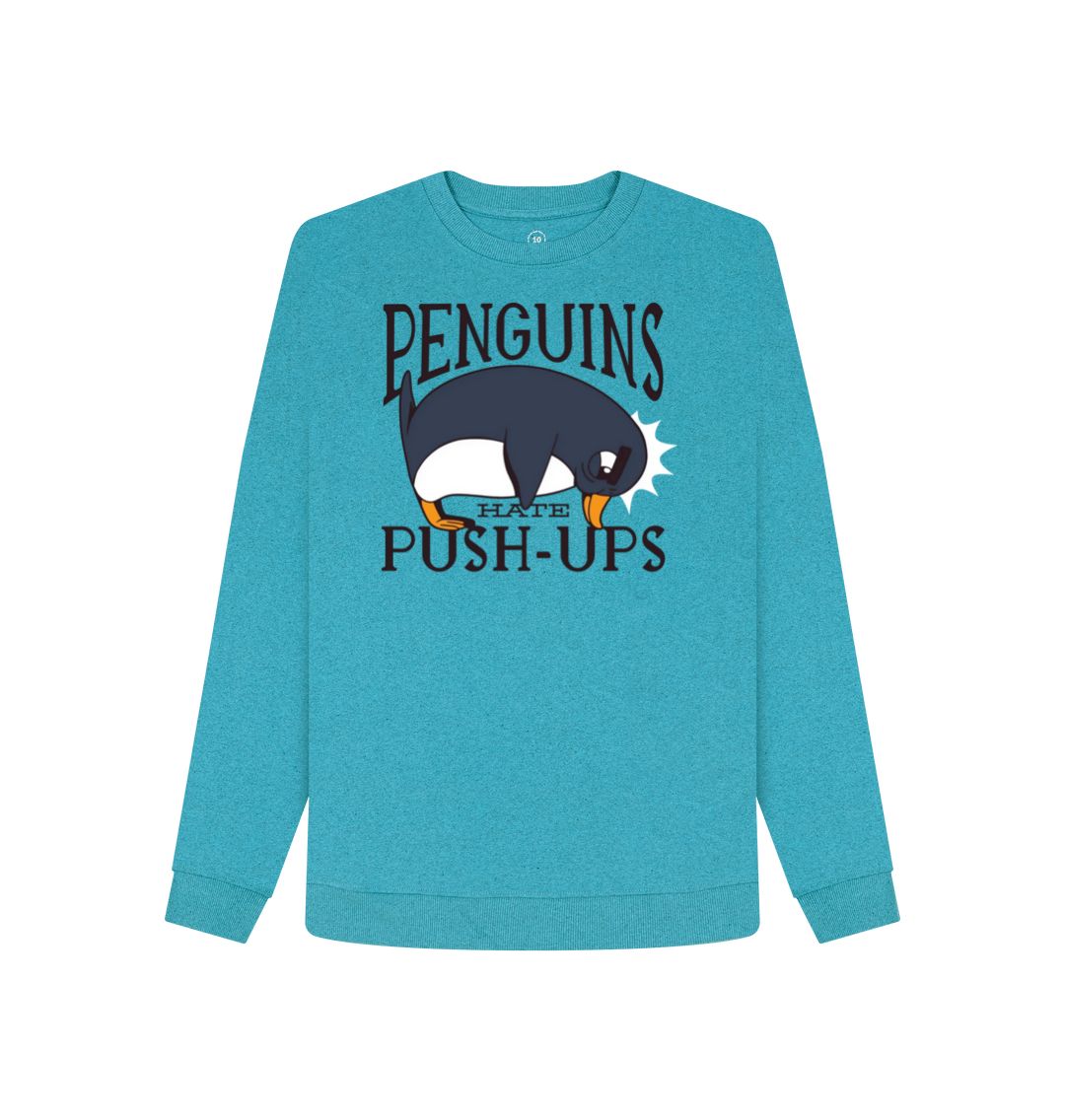 Ocean Blue Penguins Hate Push-Ups Women's Remill Sweater