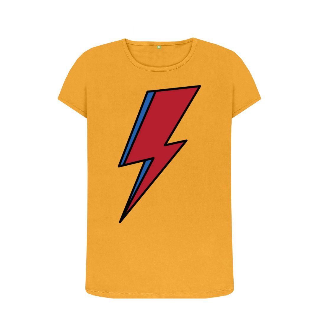 Mustard Lightning Bolt Women's Crew Neck T-Shirt