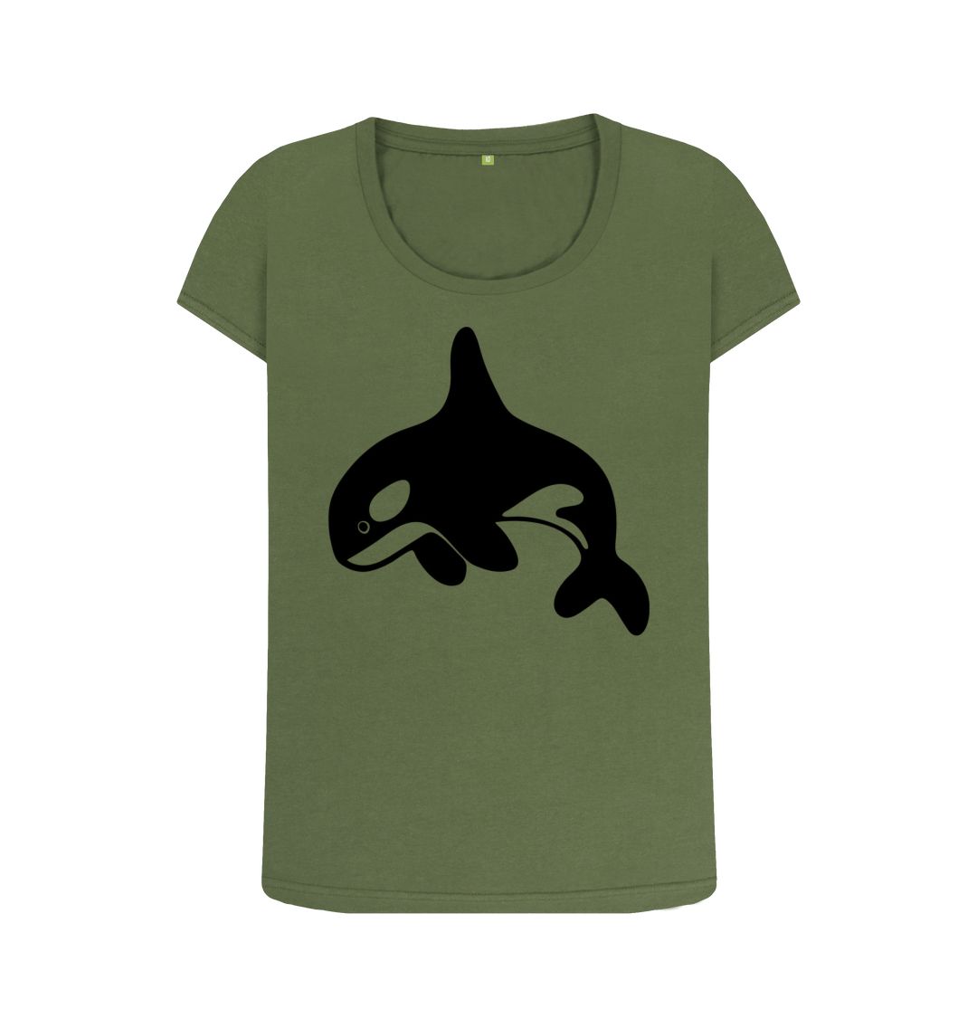 Khaki Orca Women's Scoop Neck T-Shirt