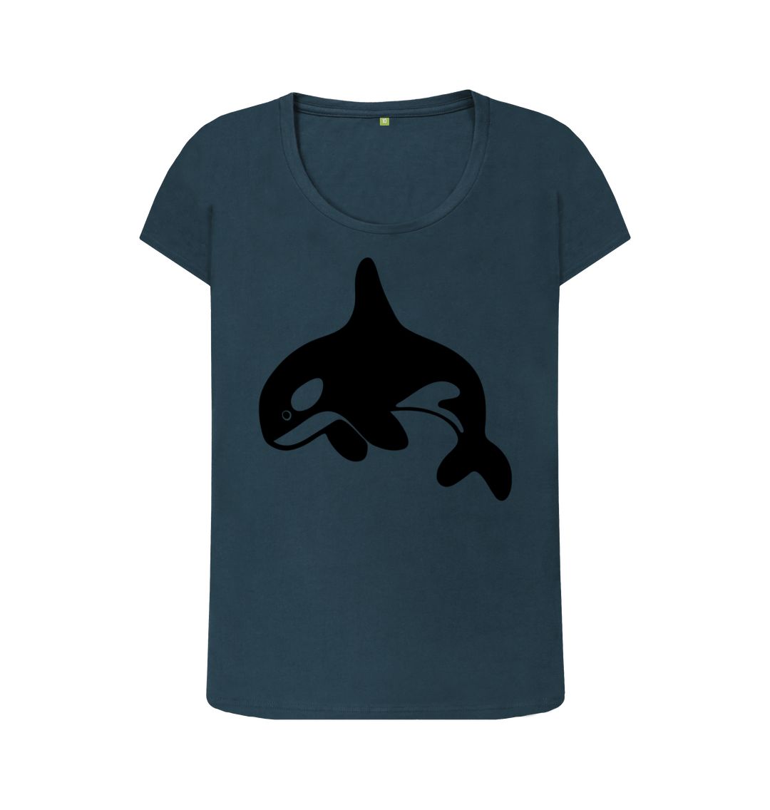 Denim Blue Orca Women's Scoop Neck T-Shirt