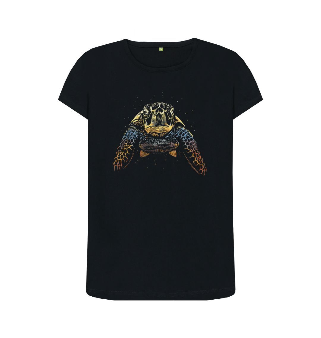 Black The Colour Turtle Women's Crew Neck T-Shirt