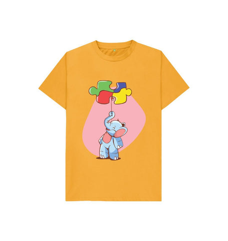Mustard Elephant Balloon Puzzle Kids T-Shirt