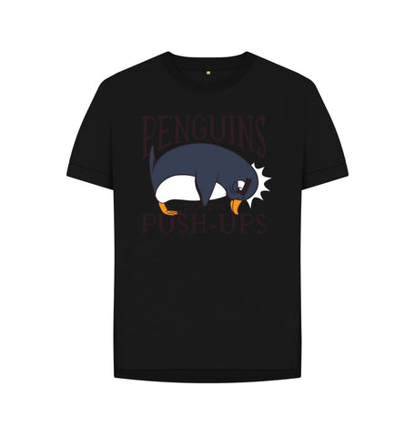 Black Penguins Hate Push-Ups Women's Relaxed Fit Tee