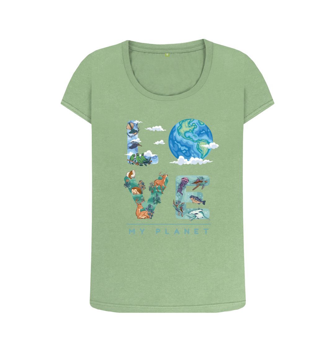Sage Love My Planet Women's Scoop Neck T-shirt
