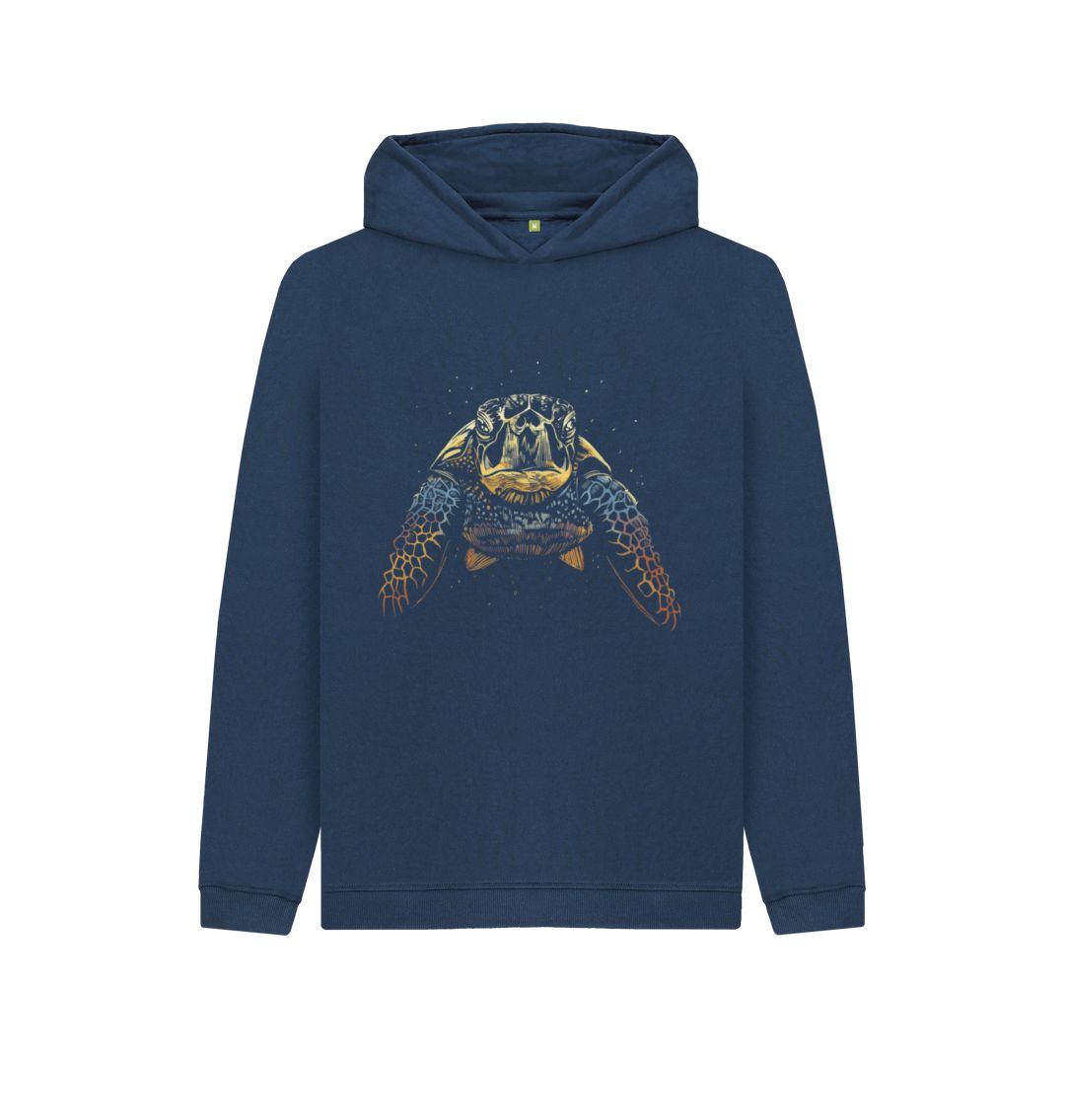 Navy Blue The Colour Turtle Kids Pullover Hoodie