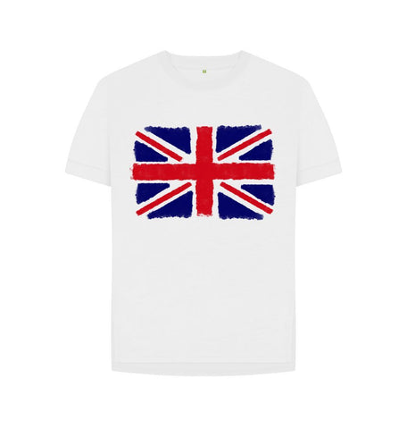 White Union Jack Women's Relaxed Fit Tee