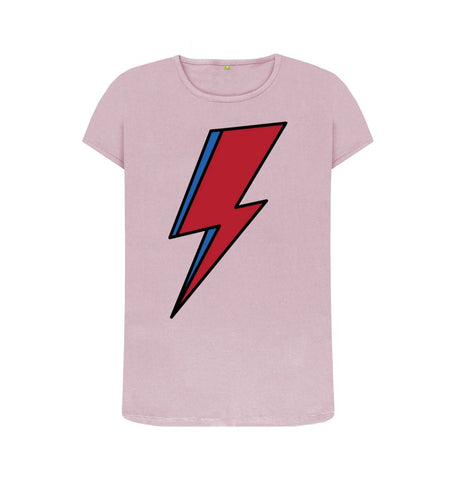 Mauve Lightning Bolt Women's Crew Neck T-Shirt