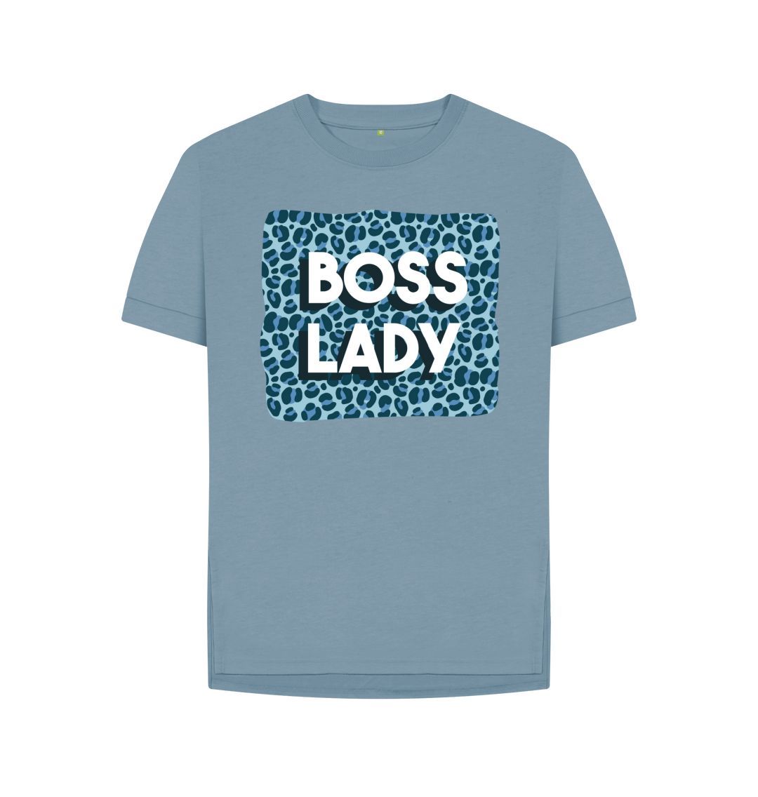 Stone Blue Boss Lady Women's Relaxed Fit Tee