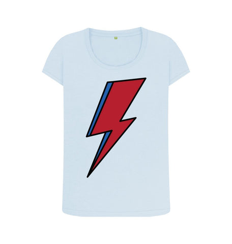 Sky Blue Lightning Bolt Women's Scoop Neck T-Shirt