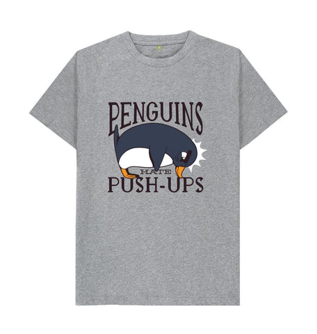 Athletic Grey Penguins Hate Push-Ups Men's T-Shirt