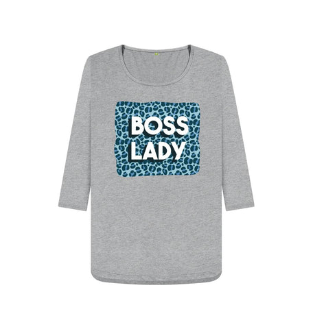 Athletic Grey Boss Lady Women's 3\/4 Sleeve Tee