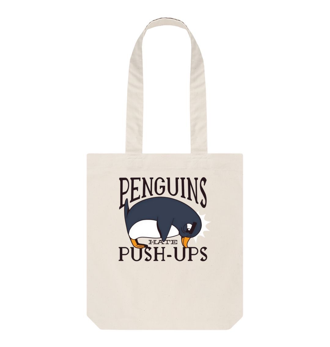 Natural Penguins Hate Push-Ups Tote Bag