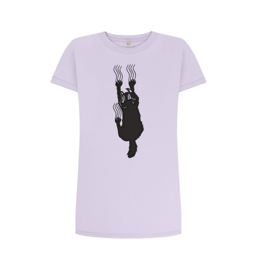 Violet Hang In There Cat Women's T-Shirt Dress