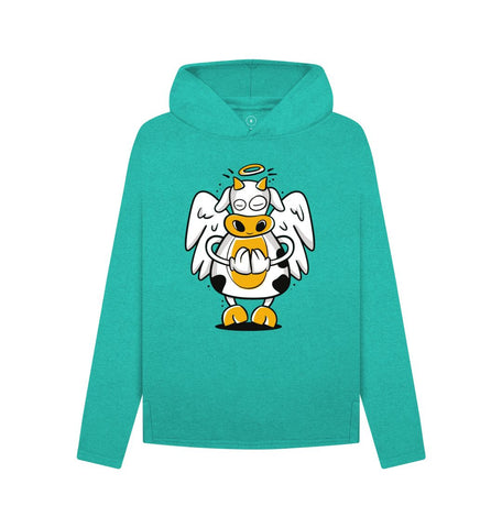 Seagrass Green Angelic Cow Women's Remill Relaxed Fit Hoodie