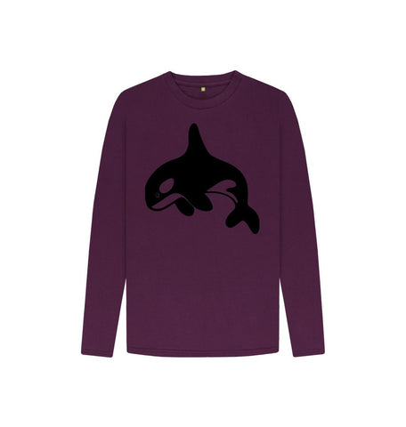 Purple Orca Kids Long Sleeve T-Shirt