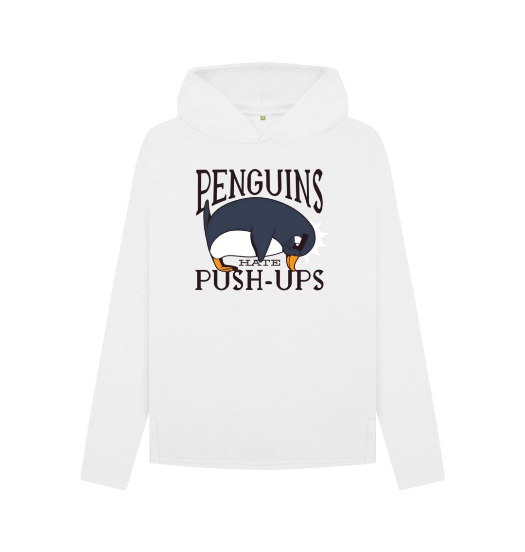 White Penguins Hate Push-Ups Women's Relaxed Fit Hoodie