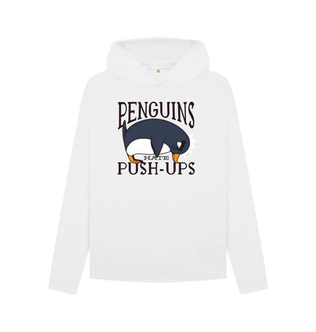 White Penguins Hate Push-Ups Women's Relaxed Fit Hoodie
