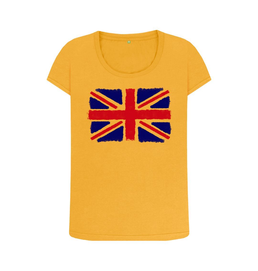 Mustard Union Jack Women's Scoop Neck T-Shirt