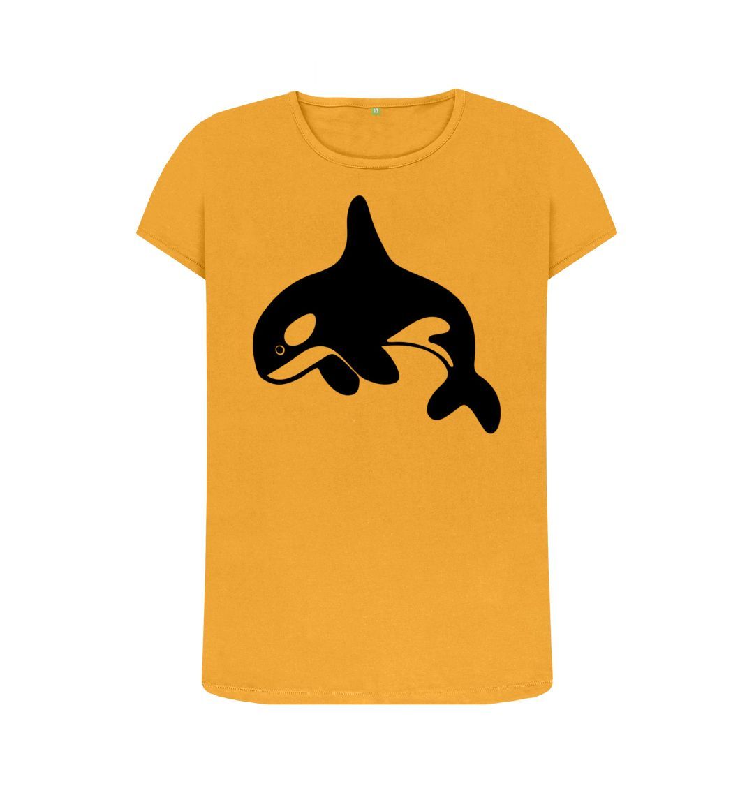 Mustard Orca Women's Crew Neck T-Shirt
