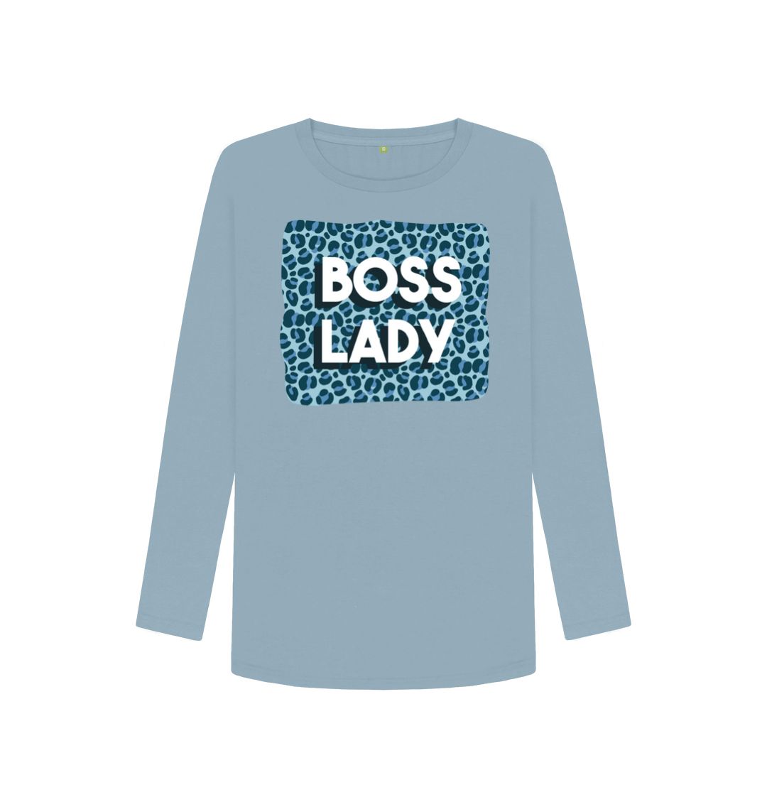 Stone Blue Boss Lady Women's Long Sleeve T-Shirt