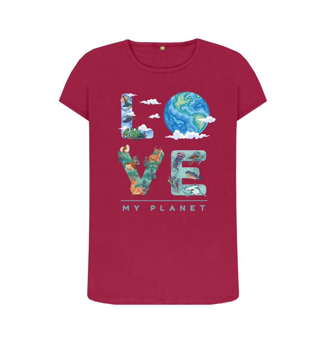 Cherry Love My Planet Women's Crew Neck T-shirt