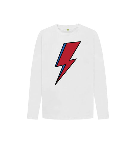 White Lightning Bolt Kids Long Sleeve T-Shirt