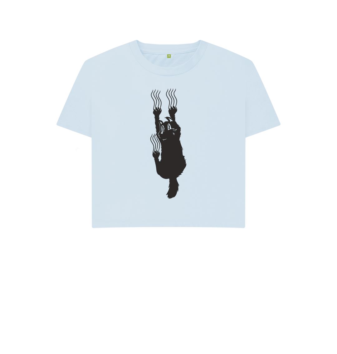 Sky Blue Hang In There Cat Women's Boxy Tee