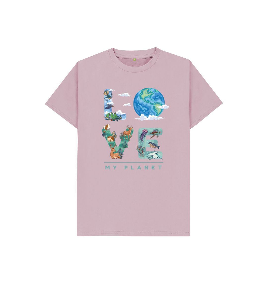 Mauve Love My Planet Kids T-Shirt