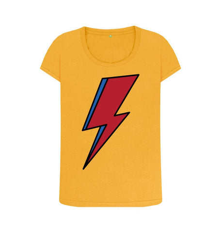 Mustard Lightning Bolt Women's Scoop Neck T-Shirt