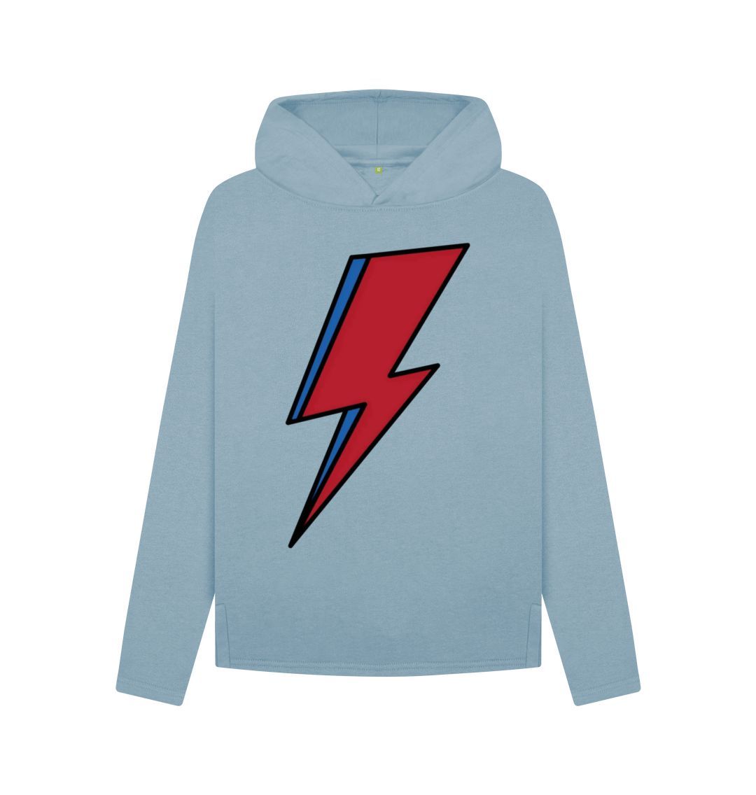 Stone Blue Lightning Bolt Women's Relaxed Fit Hoodie